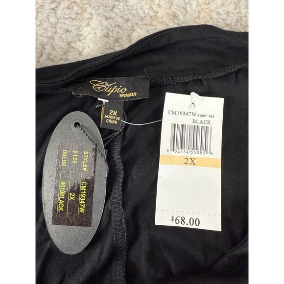 NEW Cupio Womens Plus Size 2X Cold Shoulder Lace Stretch Blouse Casual Pull Over - Picture 7 of 10